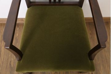 アンティーク家具　大正ロマン　古い木製のモダンなアンティークアームチェア(ソファ)(2)