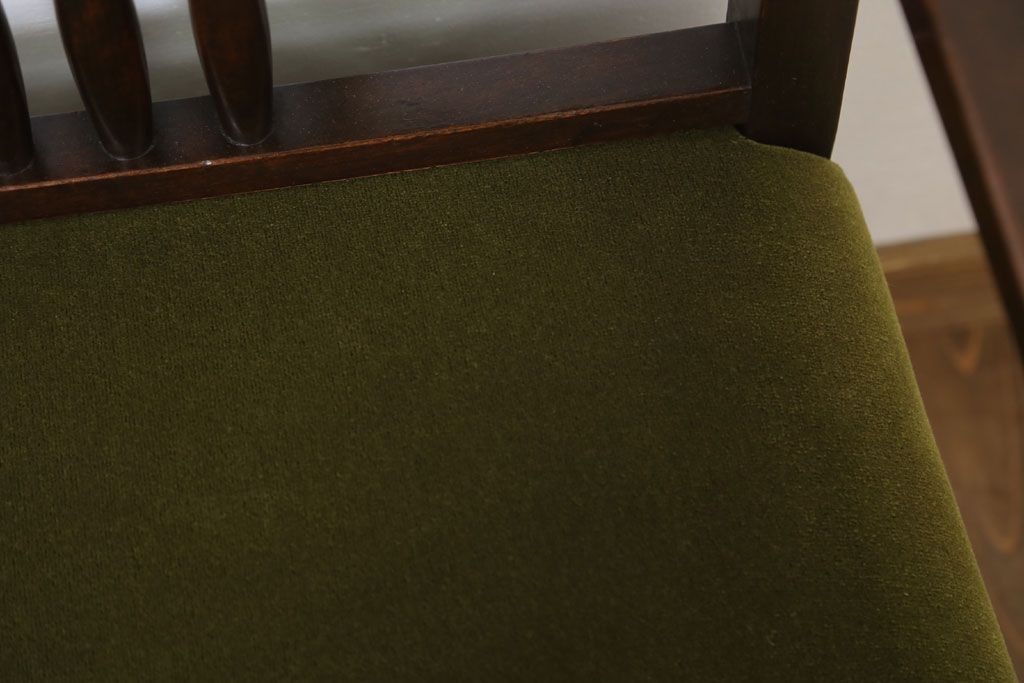 アンティーク家具　大正ロマン　古い木製のモダンなアンティークアームチェア(ソファ)(2)