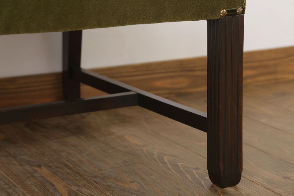 アンティーク家具　大正ロマン　古い木製のモダンなアンティークアームチェア(ソファ)(2)