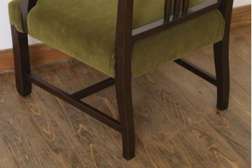 アンティーク家具　大正ロマン　古い木製のモダンなアンティークアームチェア(ソファ)(2)