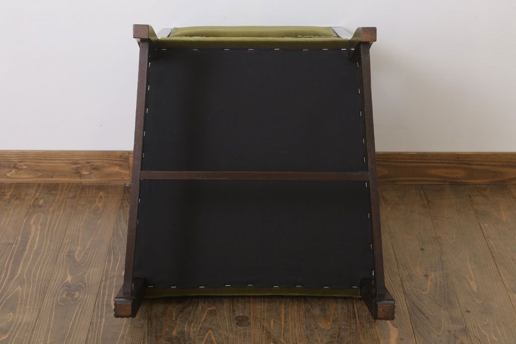 アンティーク家具　大正ロマン　古い木製のモダンなアンティークアームチェア(ソファ)(2)