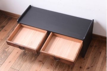 アンティーク家具　和製アンティークのブラックペイント文机