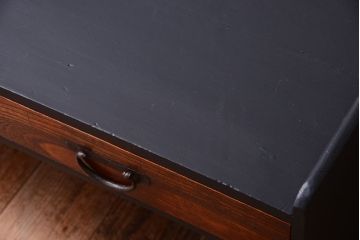 アンティーク家具　和製アンティークのブラックペイント文机