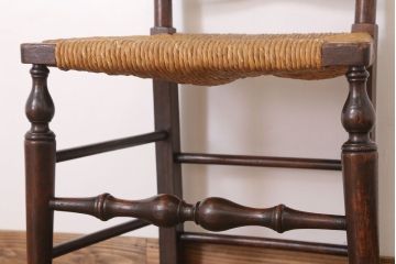 アンティーク家具　イギリス製　アンティーク　ペーパーコードチェア(1)