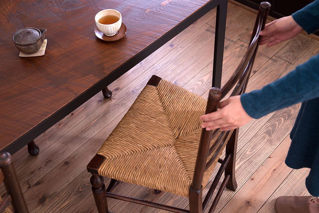 アンティーク家具　イギリス製　アンティーク　ペーパーコードチェア(2)