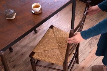 アンティーク家具　イギリス製　アンティーク　ペーパーコードチェア(2)