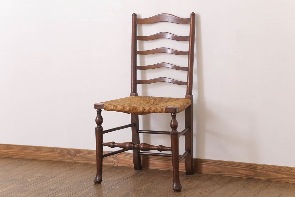 アンティーク家具　イギリス製　アンティーク　ペーパーコードチェア(2)