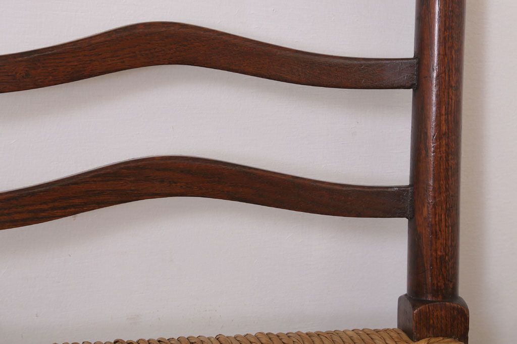 アンティーク家具　イギリス製　アンティーク　ペーパーコードチェア(2)