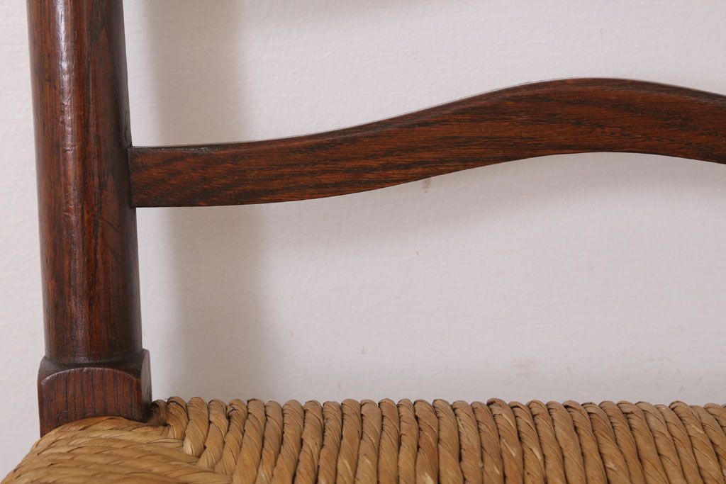 アンティーク家具　イギリス製　アンティーク　ペーパーコードチェア(2)