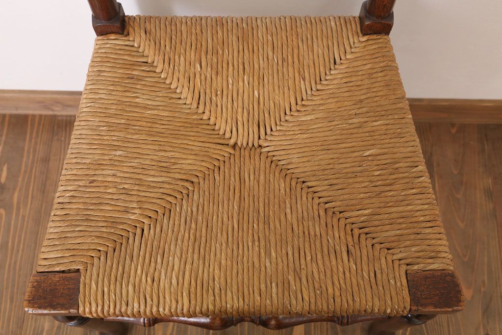 アンティーク家具　イギリス製　アンティーク　ペーパーコードチェア(2)