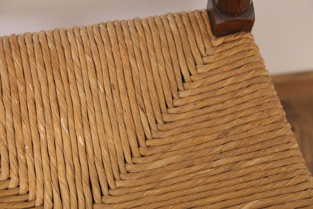 アンティーク家具　イギリス製　アンティーク　ペーパーコードチェア(2)