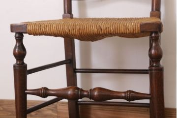 アンティーク家具　イギリス製　アンティーク　ペーパーコードチェア(2)