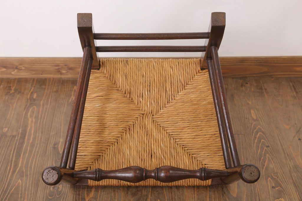 アンティーク家具　イギリス製　アンティーク　ペーパーコードチェア(2)