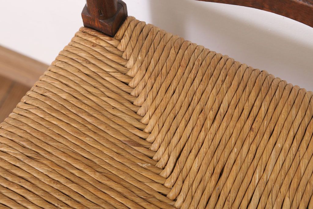 アンティーク家具　イギリス製　アンティーク　ペーパーコードチェア2脚セット