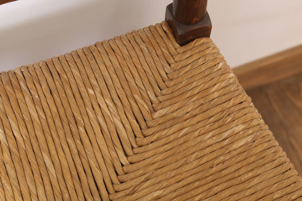 アンティーク家具　イギリス製　アンティーク　ペーパーコードチェア2脚セット