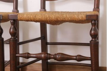 アンティーク家具　イギリス製　アンティーク　ペーパーコードチェア2脚セット