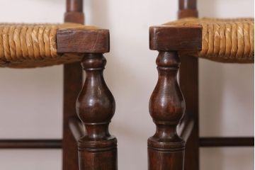 アンティーク家具　イギリス製　アンティーク　ペーパーコードチェア2脚セット