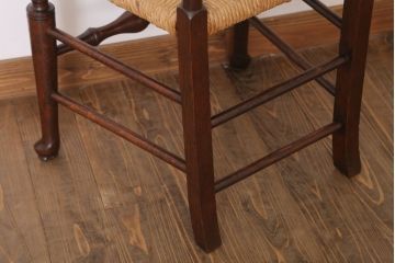 アンティーク家具　イギリス製　アンティーク　ペーパーコードチェア2脚セット