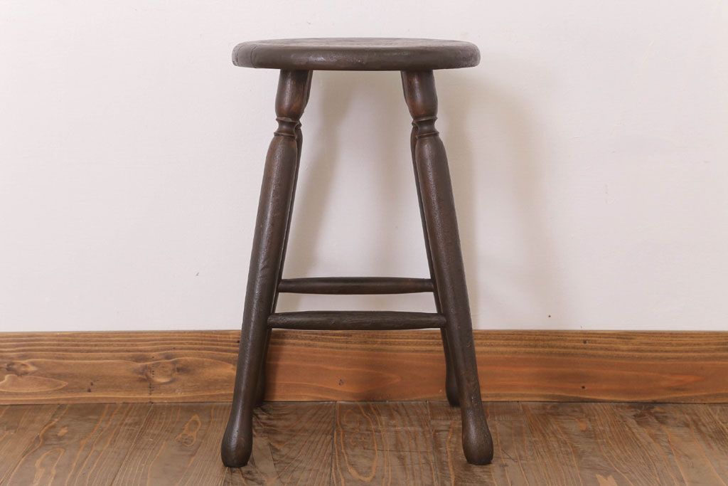 レトロ家具　和製アンティークのレトロな丸スツール