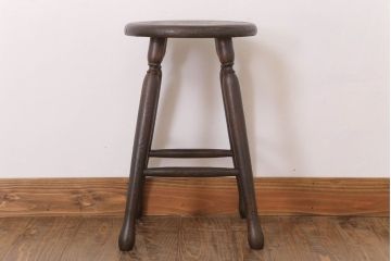 レトロ家具　和製アンティークのレトロな丸スツール