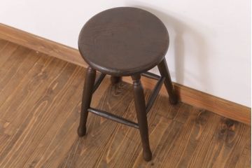 レトロ家具　和製アンティークのレトロな丸スツール