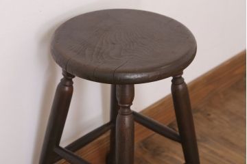 レトロ家具　和製アンティークのレトロな丸スツール