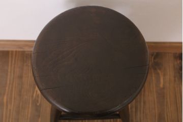 レトロ家具　和製アンティークのレトロな丸スツール