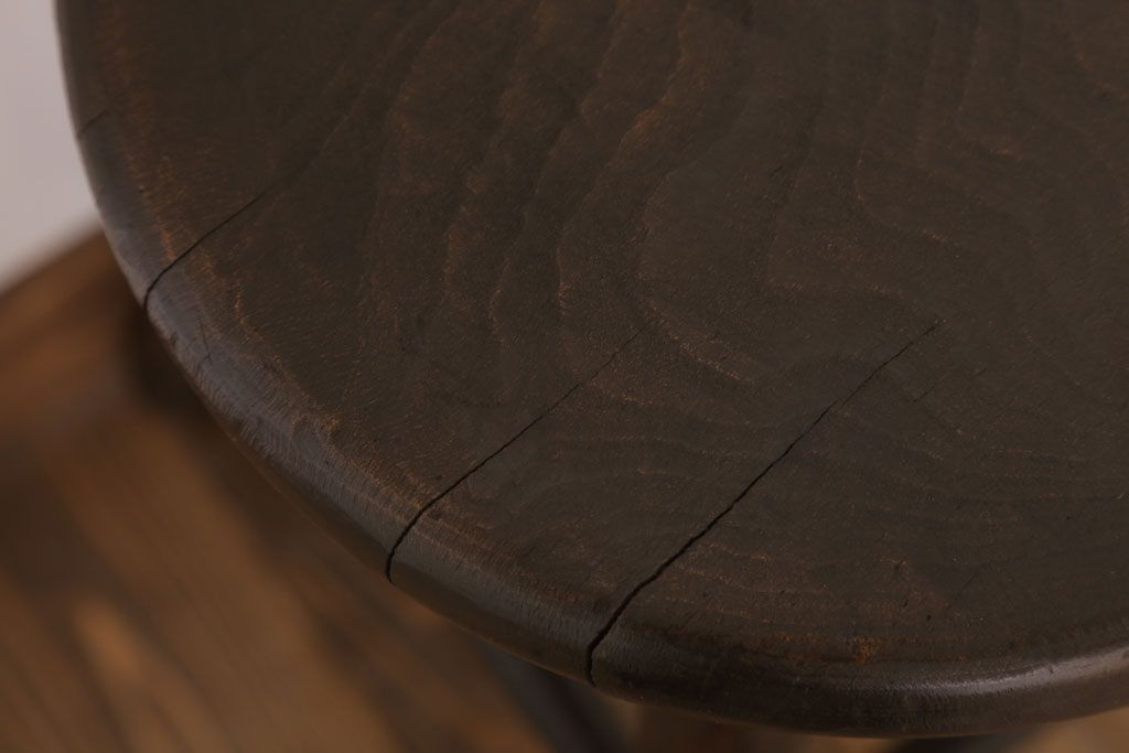 レトロ家具　和製アンティークのレトロな丸スツール