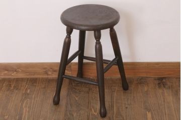 レトロ家具　和製アンティークのレトロな丸スツール
