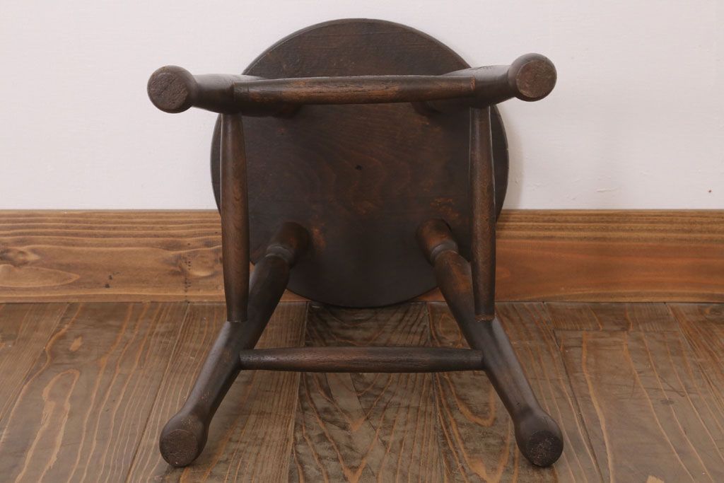 レトロ家具　和製アンティークのレトロな丸スツール