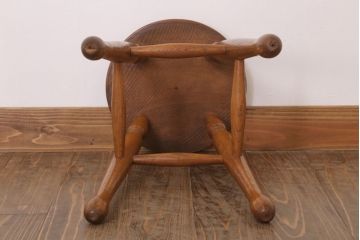 レトロ家具　和製アンティークのレトロな丸スツール(2)