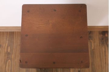 アンティーク雑貨　昭和レトロ　ペイントがかわいい角スツール(ダークグレー)