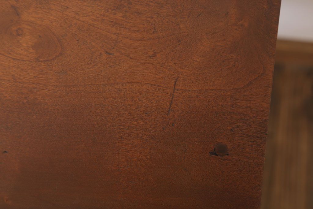 アンティーク雑貨　昭和レトロ　ペイントがかわいい角スツール(ダークグレー)