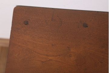 アンティーク雑貨　昭和レトロ　ペイントがかわいい角スツール(ダークグレー)