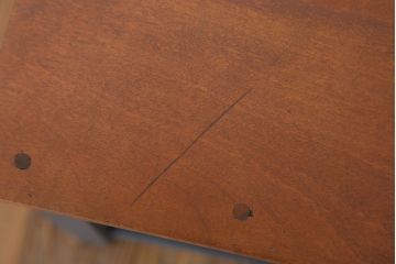 レトロ家具　昭和レトロ　ペイントがかわいい角スツール(ネイビー)