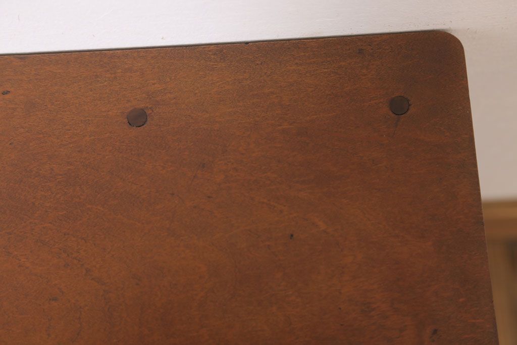 レトロ家具　昭和レトロ　ペイントがかわいい角スツール(ネイビー)