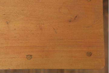 アンティーク雑貨　昭和レトロ　ペイントがかわいい角スツール(オリーブグリーン)(2)