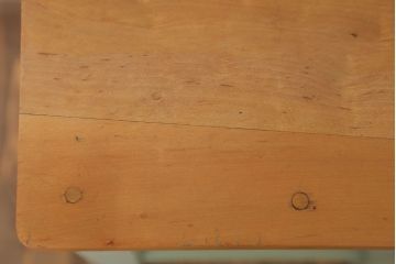 レトロ家具　昭和レトロ　ペイントがかわいい角スツール(くすんだグリーン)