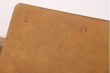 レトロ家具　昭和レトロ　ペイントがかわいい角スツール(くすんだグリーン)