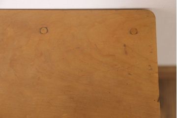 レトロ家具　昭和レトロ　ペイントがかわいい角スツール(くすんだグリーン)