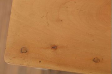 レトロ家具　昭和レトロ　ペイントがかわいい角スツール(ホワイト)(1)