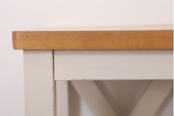 レトロ家具　昭和レトロ　ペイントがかわいい角スツール(ホワイト)(1)