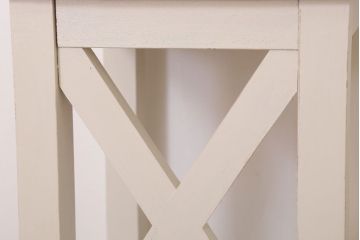 レトロ家具　昭和レトロ　ペイントがかわいい角スツール(ホワイト)(1)