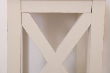 レトロ家具　昭和レトロ　ペイントがかわいい角スツール(ホワイト)(2)