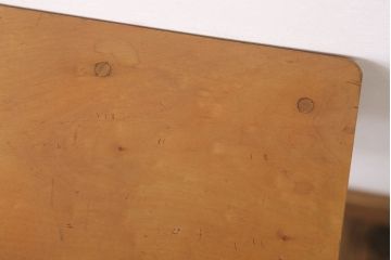 昭和レトロ　ペイントがかわいい角スツール(オリーブグリーン)(1)