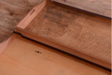 アンティーク家具　大正ロマン　象嵌入り!和製アンティークの鏡付き衣装箪笥