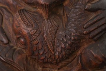 アンティーク雑貨　古民具・骨董　欅材　木彫りの大黒様と恵比寿様の置物