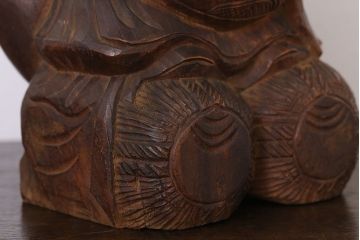 アンティーク雑貨　古民具・骨董　欅材　木彫りの大黒様と恵比寿様の置物