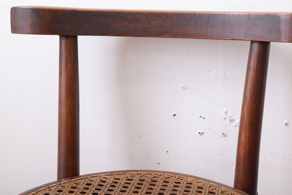 中古　秋田木工　ビンテージ　編座面の上質なチェア2脚セット