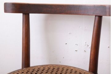 中古　秋田木工　ビンテージ　編座面の上質なチェア2脚セット